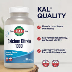 KAL Calcium Citrate gluten-free label for gluten-free choice