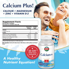 KAL Calcium Plus tablets close-up shows tablets and label emphasizing daily bone nourishment.