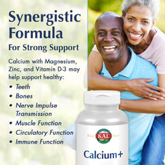 KAL Calcium Plus tablets with vegetarian symbol highlights vegetarian-friendly bone health support.
