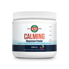 KAL Calming Magnesium Powder cherry package signals relaxation benefits for daily calm