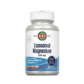KAL Liposomal Magnesium Oxide bottle with label, highlighting premium absorption for muscle support.