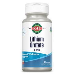 KAL Lithium Orotate 5mg bottle front view for daily use