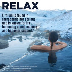 Close-up of KAL Lithium Orotate 5mg label highlighting vegan purity.