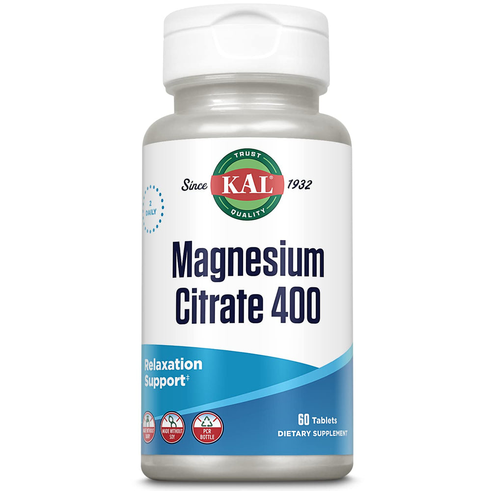 KAL Magnesium Citrate bottle with ActivTabs showing fast disintegration