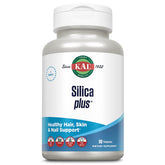 KAL Silica Plus bottle front shows dual-source silica for healthy hair and nails.