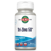 KAL Tri Zinc 50mg bottle front showing packaging for easy daily use
