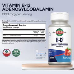 KAL B12 micro tablets dissolving quickly for easy strawberry intake