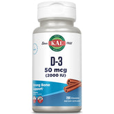 KAL Vitamin D3 chewables bottle front for easy daily bone support.