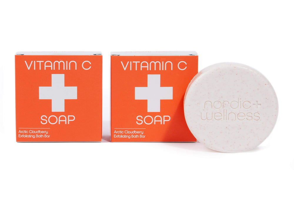 Kalastyle Nordic+Wellness Vitamin C Soap with Arctic Cloudberry exfoliating bar for radiant, refreshed skin