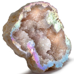 KALIFANO Angel Aura Quartz Geode front view highlighting natural crystal cluster for clarity