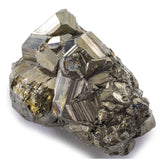 Kalifano pyrite cluster close-up highlights rich luster for display and energy focus.