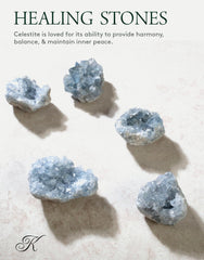 KALIFANO sky blue Celestite geode close up highlights delicate edges.