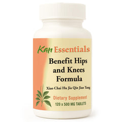Kan Herbs Benefit Hips and Knees bottle pour showing convenient dosing for pets