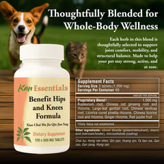 Kan Herbs Benefit Hips and Knees tablet closeup for daily use