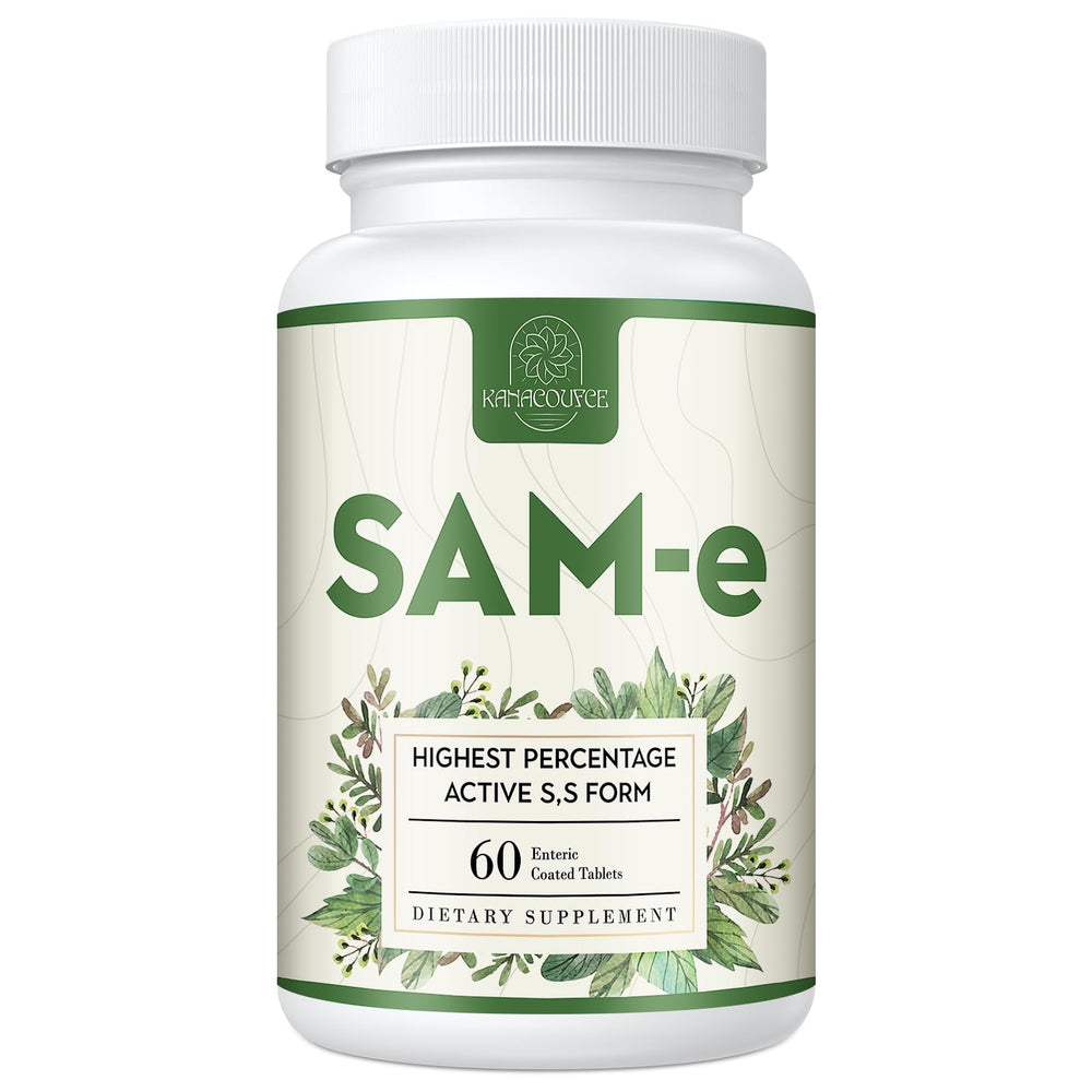 Kanacoufce SAM-e 1100mg bottle for daily mood and joint support.
