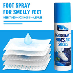 Lemon-scented Kanfort spray for shoes, providing a light fresh aroma.
