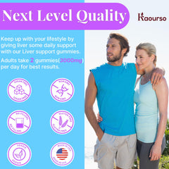 Kaourso detox gummies packaging highlights 23-in-1 antioxidant blend