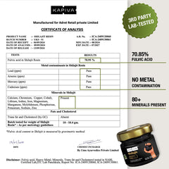 Kapiva Shilajit Resin being dispensed with spoon signaling easy daily mixing