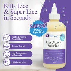 Kapow lice removal application demonstrates easy, thorough coverage for treatment.