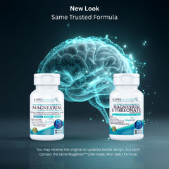 Close-up of MagBrain capsules showing plant-based magnesium content.