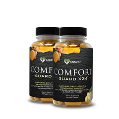 KaraMD Comfort Guard X24 bottle-front highlights turmeric-based joint support.