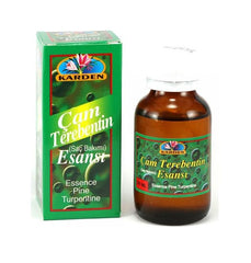 Close-up of Karden Pine Turpentine essence dropper cap for precise dosing