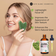 Kate Blanc Gua Sha Stone Kit used for facial massage routines.