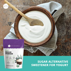 Yogurt bowl with Kate Naturals inulin adding subtle sweetness and fiber