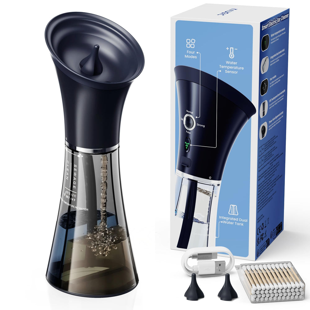 KAUGIC upgraded ear-wax removal device with clear tank for simple cleaning.