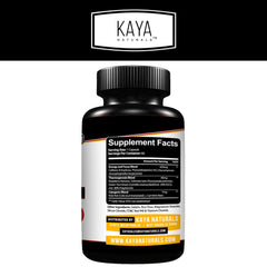 Kaya Naturals Oxy Burn bottle label close-up shows natural ingredients.