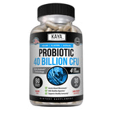 Kaya Naturals Probiotic 40B CFU bottle supports daily digestive balance.