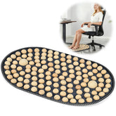 KEAJVXT feet acupressure mat with wooden beads close-up for targeted foot massage.