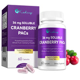 Kedicy Cranberry Pills bottle close-up showing 36 mg PACs per capsule for daily use.