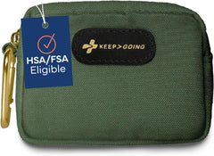 KEEP>GOING KeepGoing Kids Travel First Aid Kit front view, compact and travel-ready.