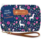 KeepGoing Travel First Aid Kit contents showing 130 pieces for quick on-the-go care.