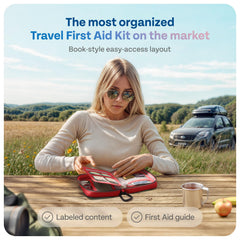 KeepGoing travel first aid kit organized contents for quick access