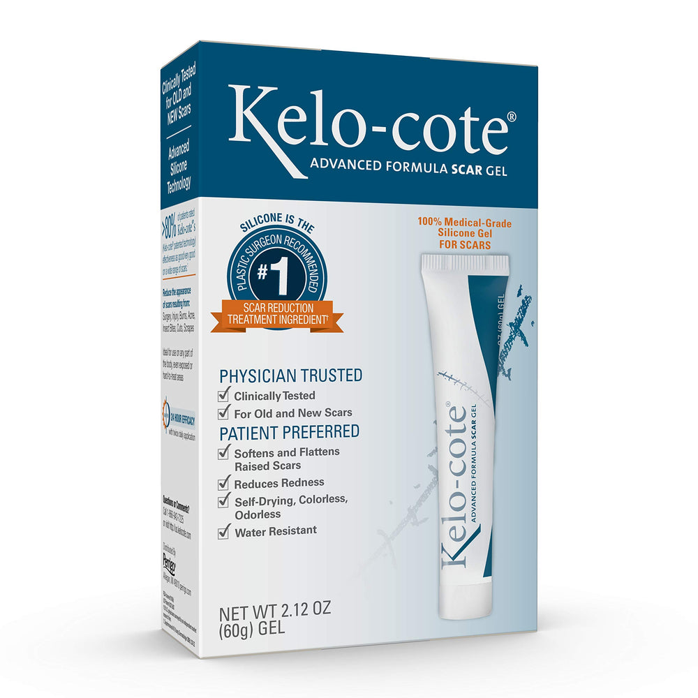 Kelo-Cote Advanced Formula scar gel bottle for easy daily application.