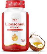 KEN Liposomal D3K2 bottle with capsules for daily wellness support