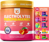 Keppi Electrolytes peach mango tub for sugar-free hydration on the go.