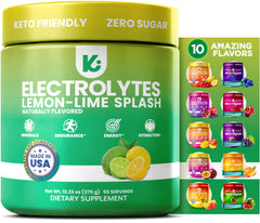 Keppi Electrolytes Powder Lemon Lime tub promotes clean, sugar-free hydration