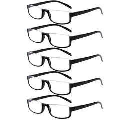 Kerecsen half-frame glasses in black, front view offering lightweight comfort for extended reading