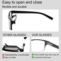 Kerecsen black rectangle frames shown up close for everyday use.