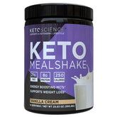 Keto Science Keto Meal Shake vanilla bottle supports on-the-go keto meals.