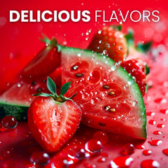 Open Keto Vitals packet dissolving in water to reveal strawberry watermelon drink