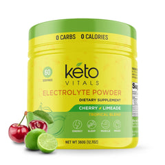 Keto Vitals electrolytes powder in tub for keto hydration.