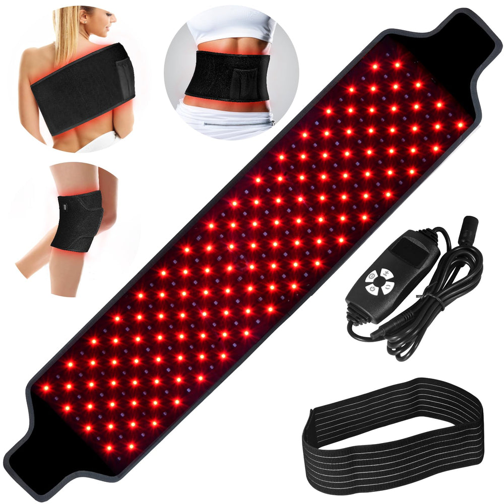 KETYWHA red light therapy belt front view showing broad coverage area used at home