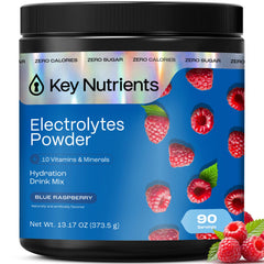 KEY NUTRIENTS blue raspberry electrolyte bottle for workout hydration