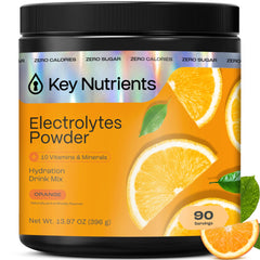 KEY NUTRIENTS Tangy Orange powder tub ready for quick hydration.