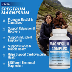 KFUKFU Magnesium Complex label highlights non-GMO and gluten-free ingredients