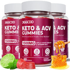 KGGCDD Keto ACV Gummies Extreme 1500mg 3-pack packshot showing easy daily use